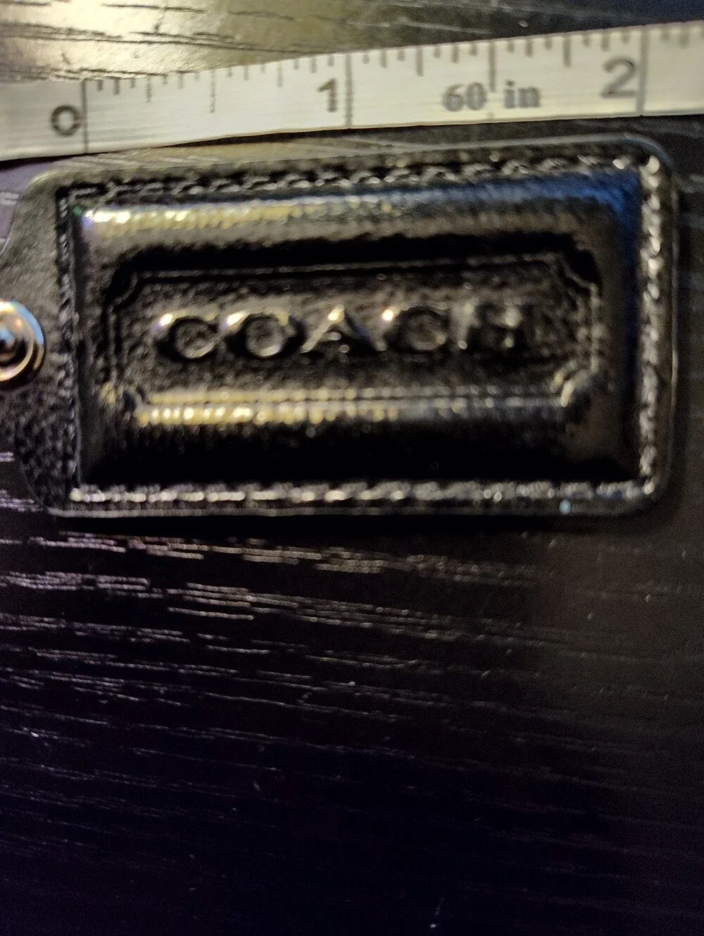 Coach Black Leather Hang Tag